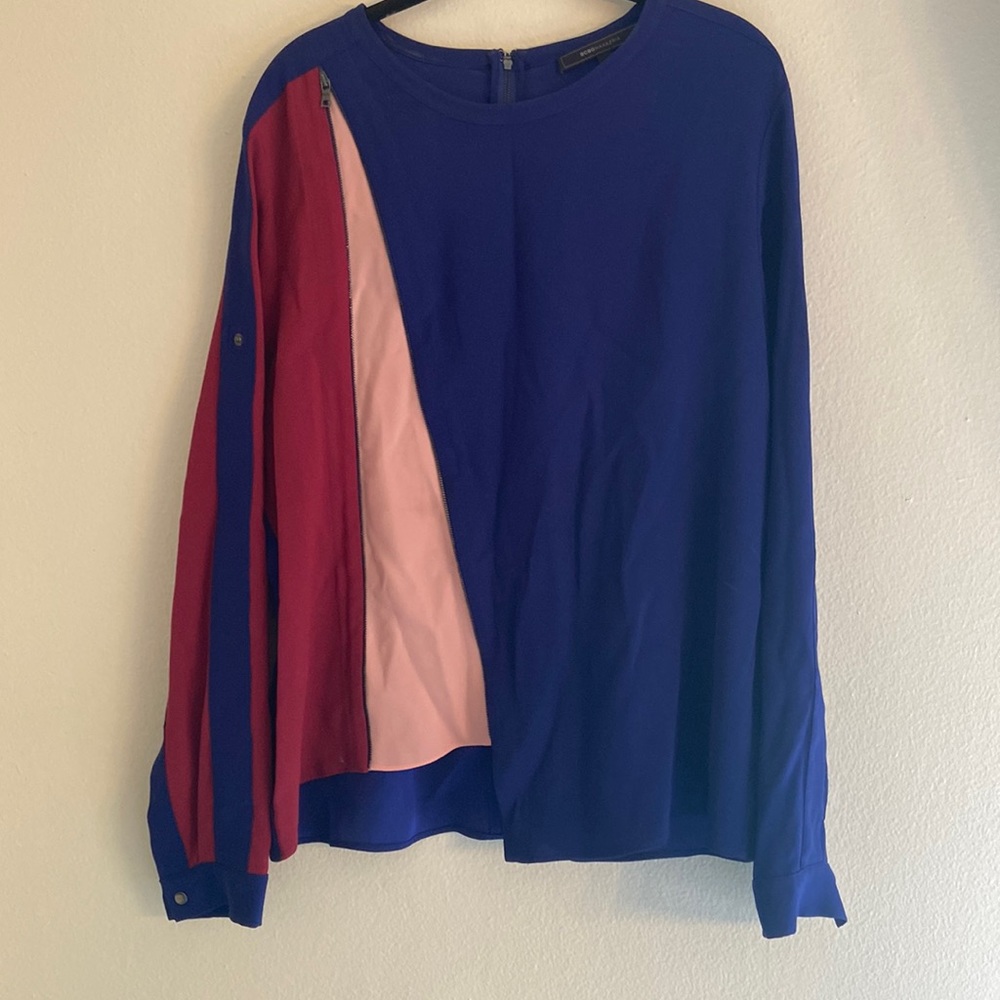 BCBG asymmetric shirt Large L quirky